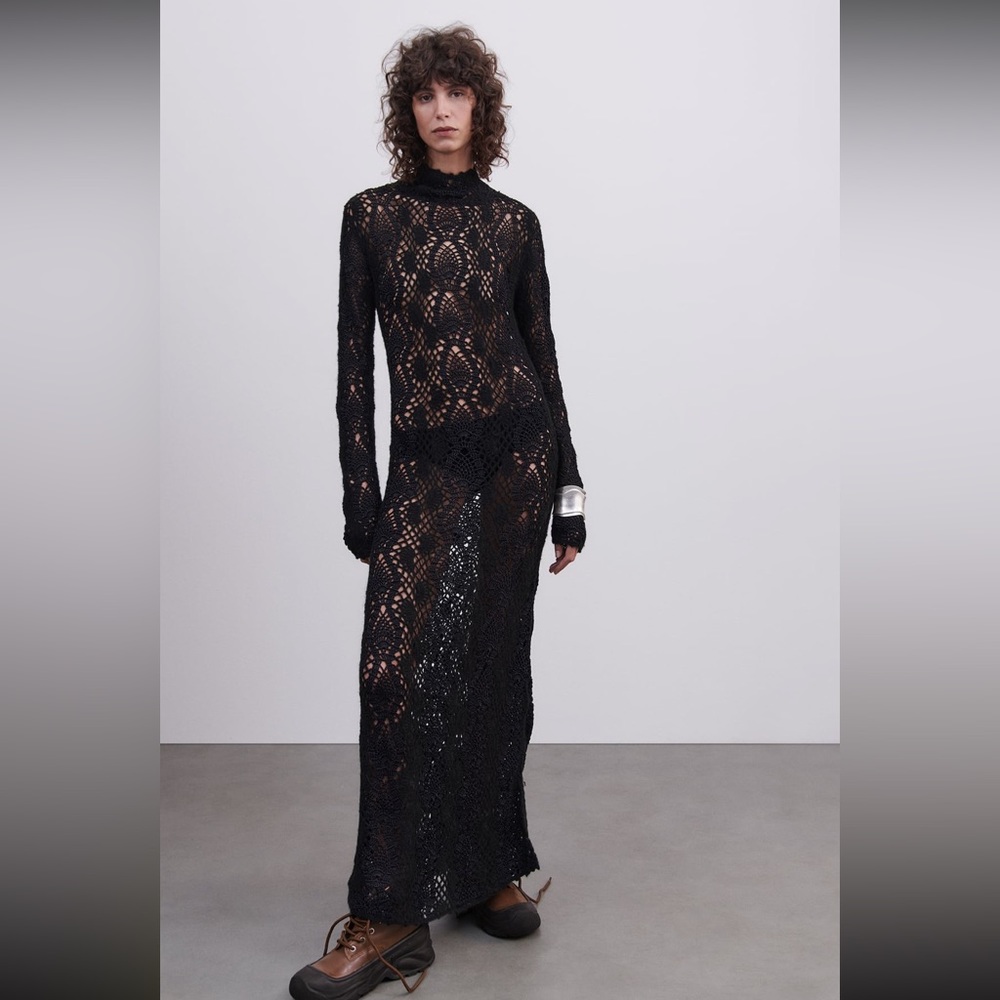 Zara long crocheted dress limited edition handcrafted - Picture 6 of 13